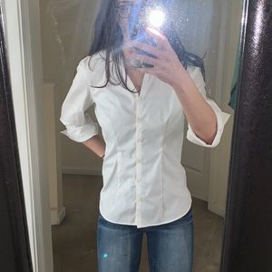 Land’s End No Iron Pinpoint Oxford White Button Up